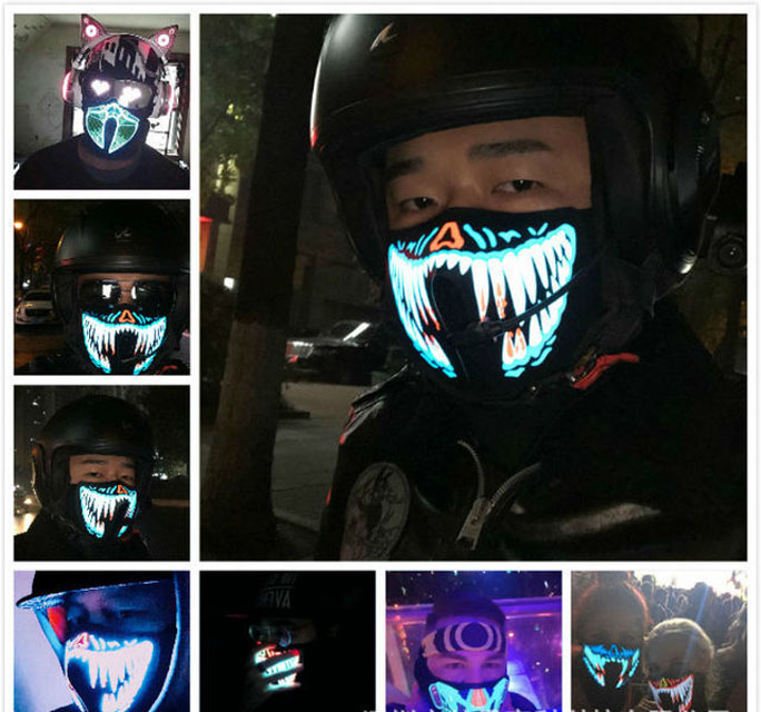 EL Mask Flash LED Music Mask With Sound Active for Dancing Riding Skating Party Voice Control Mask Party Masks
EL Mask Flash LED Music Mask With Sound Active for Dancing Riding Skating Party Voice Control Mask Party Masks
