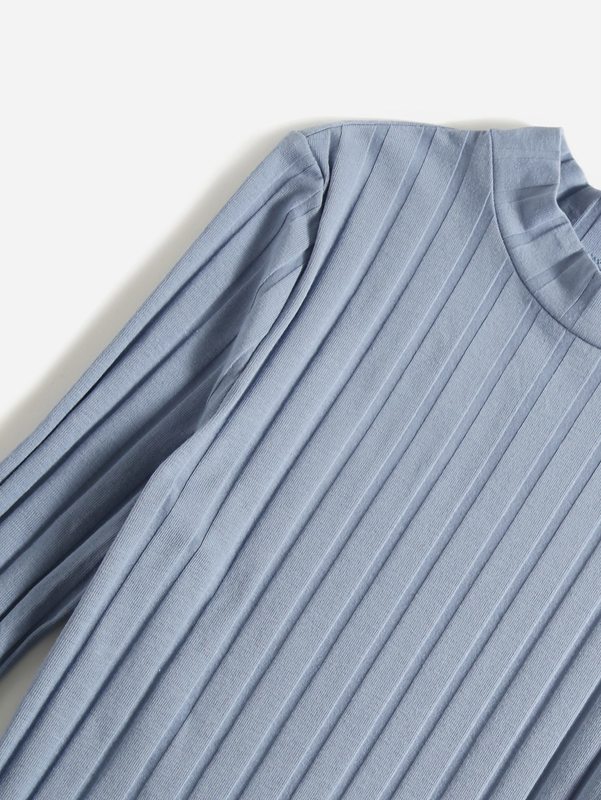 Girls Mock Neck Ribbed knit Dress SHE