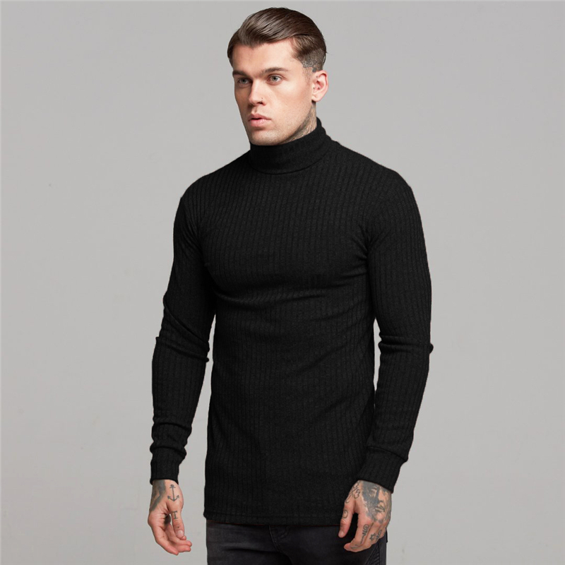 New Fashion Winter Turtleneck Sweaters Men Muscle Mens Sweaters Slim Fit Pullover Man Classic Elasticity Knitwear Pull Homme 201125