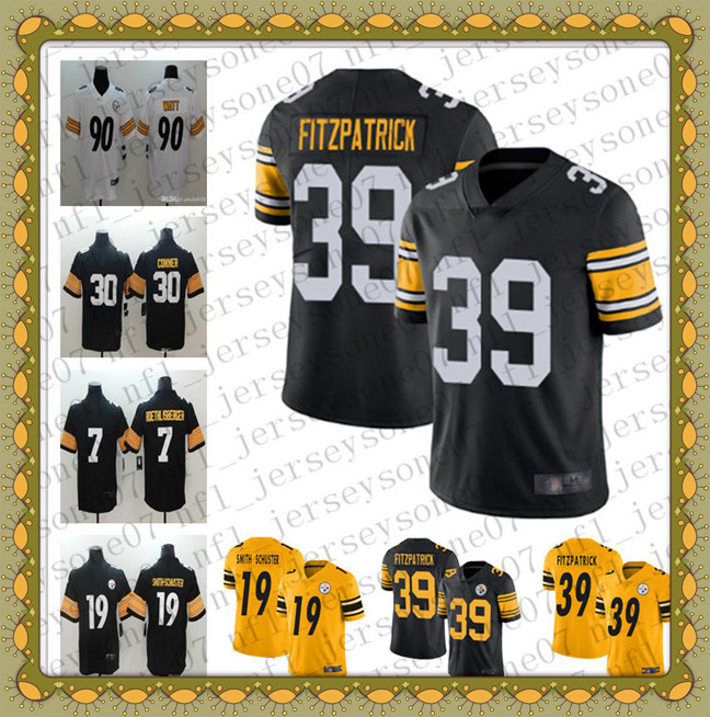Men Women Pittsburgh Steelers 19 JuJu Smith-Schuster 90 T.J. Watt 39 Minkah Fitzpatrick 30 James Conner Football Jerseys, Black
Men Women Pittsburgh Steelers 19 JuJu Smith-Schuster 90 T.J. Watt 39 Minkah Fitzpatrick 30 James Conner Football Jerseys, Black