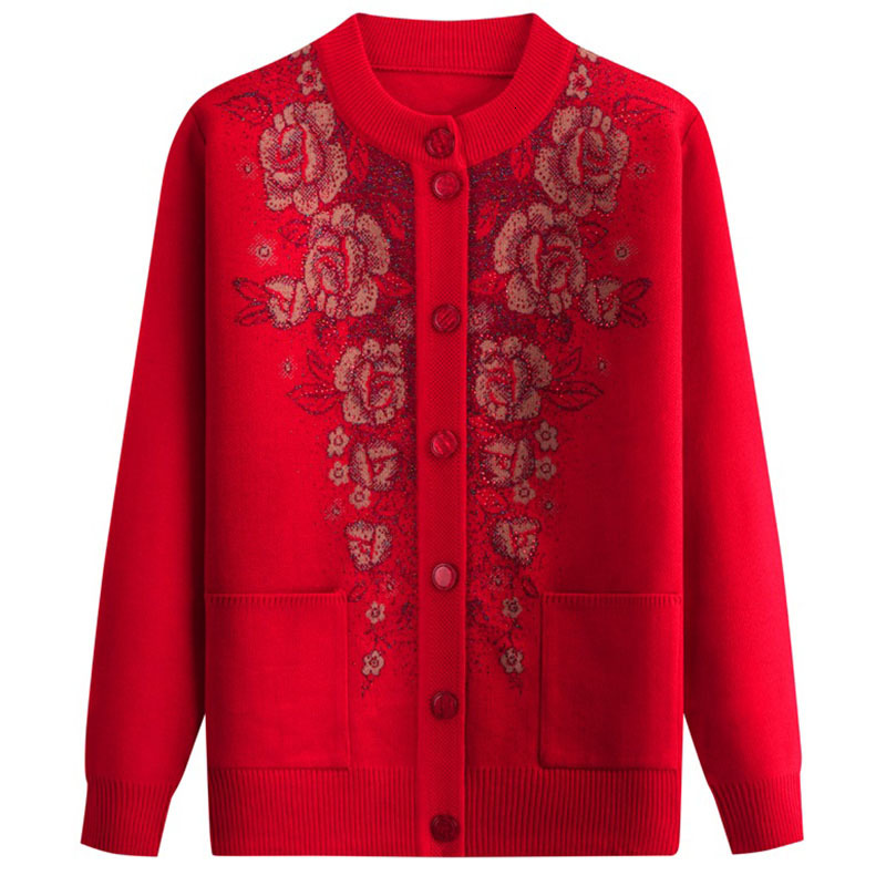 New Older Woman Knits Sweater Autumn Single-breasted Grandma Lets Cardigan Woman's Knitted Shirt Plus Upper Size R194 E24m, Rose red1
New Older Woman Knits Sweater Autumn Single-breasted Grandma Lets Cardigan Woman's Knitted Shirt Plus Upper Size R194 E24m, Rose red1
