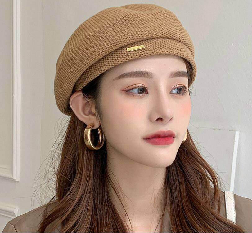 New 2020 high quality knitted solid color beret hat fashion warm painter hat women trend, White
New 2020 high quality knitted solid color beret hat fashion warm painter hat women trend, White