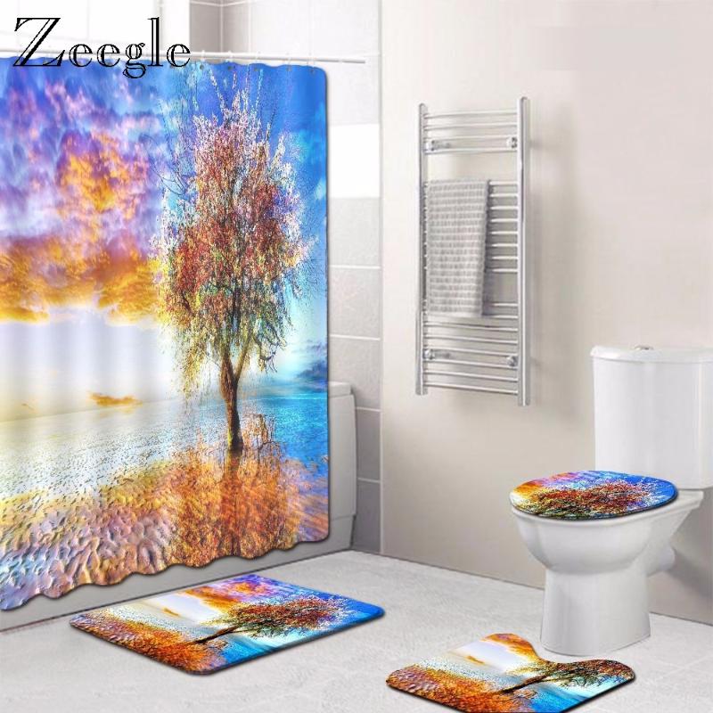 Zeegle Printed Natural Bath Mat Set Shower Curtain with Hooks Toilet Pedestal Rug Foot Mat Toilet Seat Cover Polyester Floor
Zeegle Printed Natural Bath Mat Set Shower Curtain with Hooks Toilet Pedestal Rug Foot Mat Toilet Seat Cover Polyester Floor