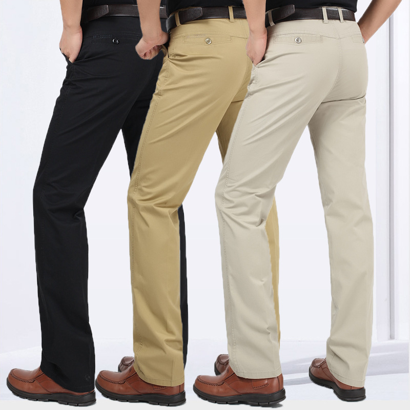 Mens Loose Business Casual Pants Plus Size 30-44 Straight Pants Male Cotton High Quality cotton leisure trousers Summer Spring 201128