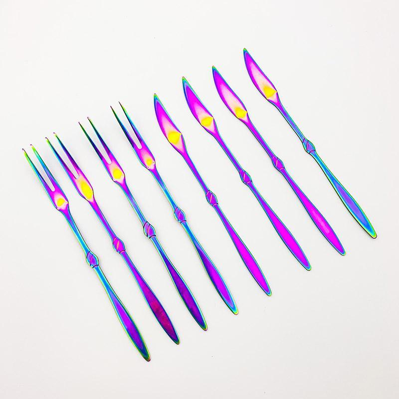 Colorful Knife Fruit Forks Stainless Steel Fork Flatware Multicolored Cake Dessert Tableware Heart Cake Dinnerware Set 8pcs/set1
Colorful Knife Fruit Forks Stainless Steel Fork Flatware Multicolored Cake Dessert Tableware Heart Cake Dinnerware Set 8pcs/set1