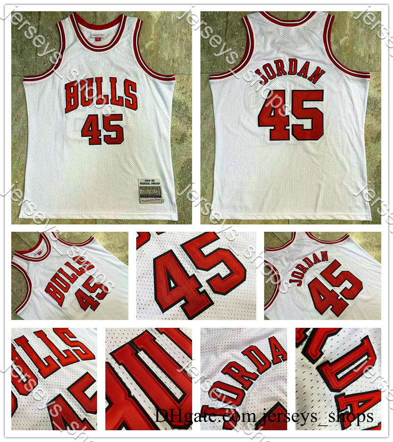 Mens Retro Chicago Bulls Jerseys Michael MJ 45 White Mitchell & Ness 1994/95 Stitched Hardwoods Classics Swingman Jerseys, Black;red
Mens Retro Chicago Bulls Jerseys Michael MJ 45 White Mitchell & Ness 1994/95 Stitched Hardwoods Classics Swingman Jerseys, Black;red