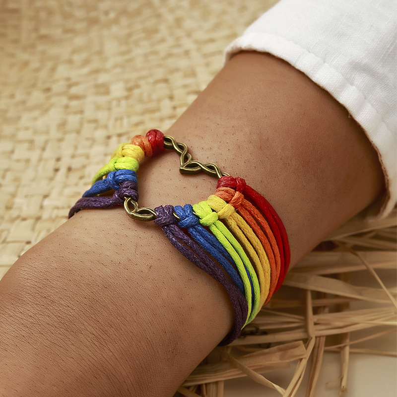 Fashion Colorful Weave Charm Women Bracelets Alloy Silver Plated Heart Unicorn Pride Chain Beach Bangles For Girlfriend Gift, Golden;silver
Fashion Colorful Weave Charm Women Bracelets Alloy Silver Plated Heart Unicorn Pride Chain Beach Bangles For Girlfriend Gift, Golden;silver