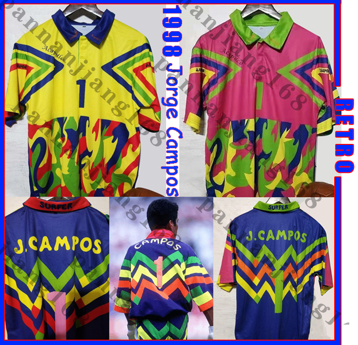 Mexico Jorge Campos#1 1998 retro Soccer Jersey yellow Multicolor Verde Pink Multi-Color #1 Goalkeeper Zidane Henry vintage Football Shirt, Goalkeeper retro
Mexico Jorge Campos#1 1998 retro Soccer Jersey yellow Multicolor Verde Pink Multi-Color #1 Goalkeeper Zidane Henry vintage Football Shirt, Goalkeeper retro