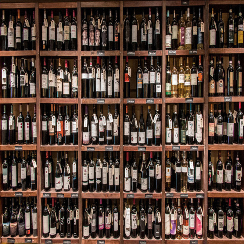 European Style 3D Wallpaper Modern Red Wine Bottles Wooden Wine Rack Photo Wall Murals Cafe Bar