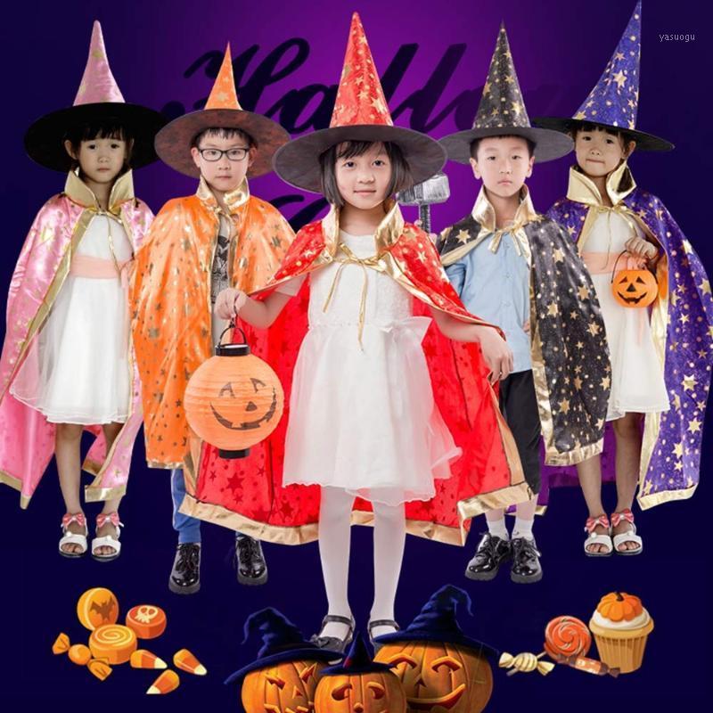 Childrens' Halloween Costume Witch Cloak Cape Robe and Hat for Boy Girl Children cosplay Halloween party set Pointed cap 7231
Childrens' Halloween Costume Witch Cloak Cape Robe and Hat for Boy Girl Children cosplay Halloween party set Pointed cap 7231