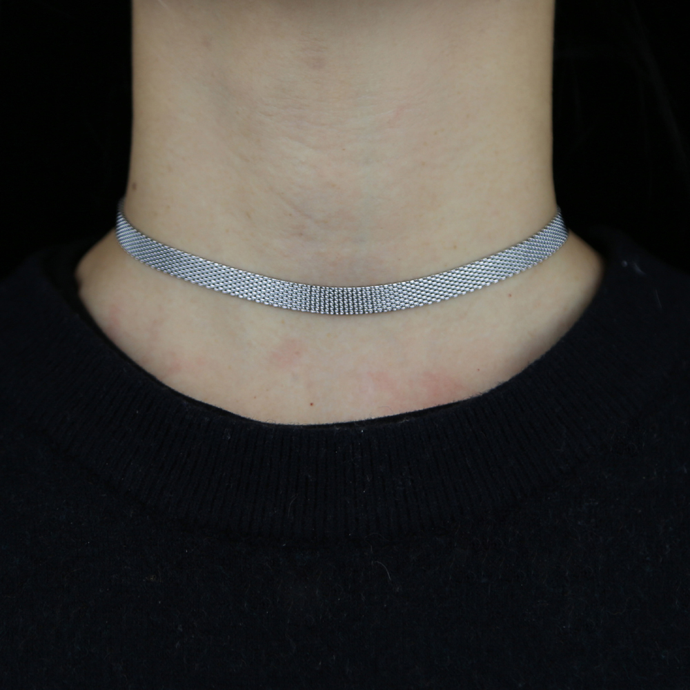 35+10CM Gold Color Chain Choker High Quality Classic European Women 7mm Width Snake Herringbone Chain Necklace Drop Ship