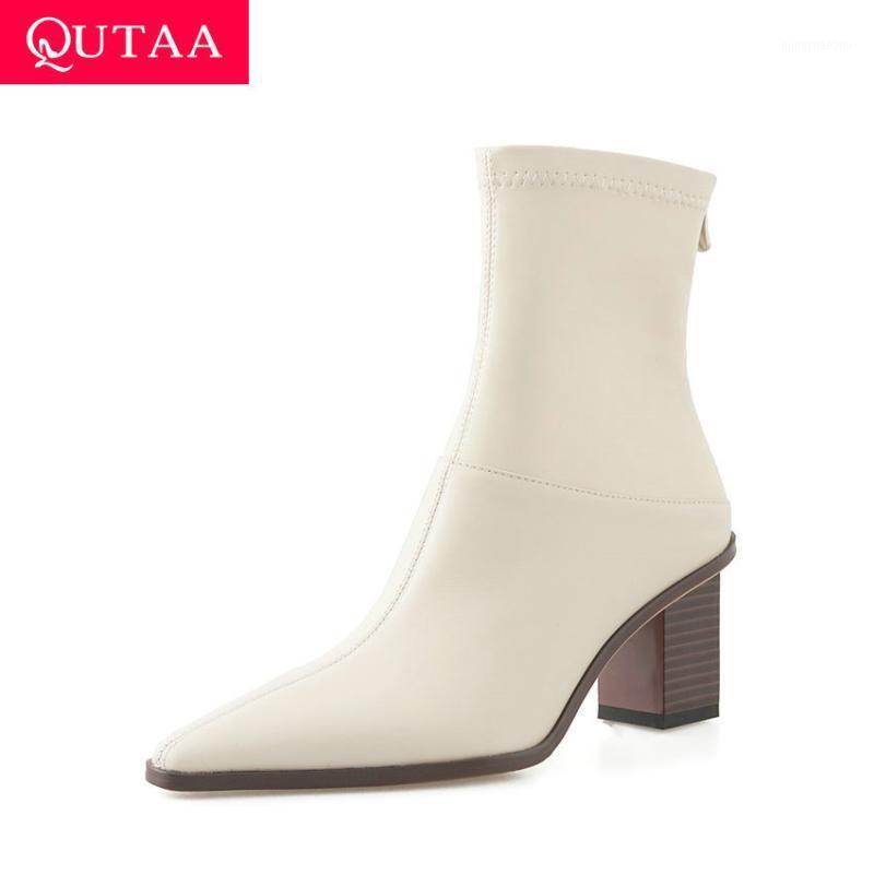 QUTAA 2021 Sexy Pointed Toe Ankle Boots Autumn Winter Patent Leather Women Shoes Square High Heel Zipper Short Boots Size 34-431, Black
QUTAA 2021 Sexy Pointed Toe Ankle Boots Autumn Winter Patent Leather Women Shoes Square High Heel Zipper Short Boots Size 34-431, Black