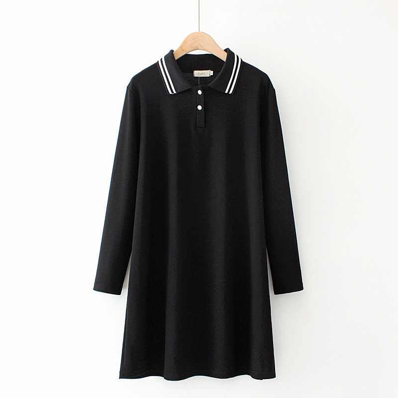 Size Plus Female Striped To-line Dressed in Long Spring Fall Q2qw, Black
Size Plus Female Striped To-line Dressed in Long Spring Fall Q2qw, Black