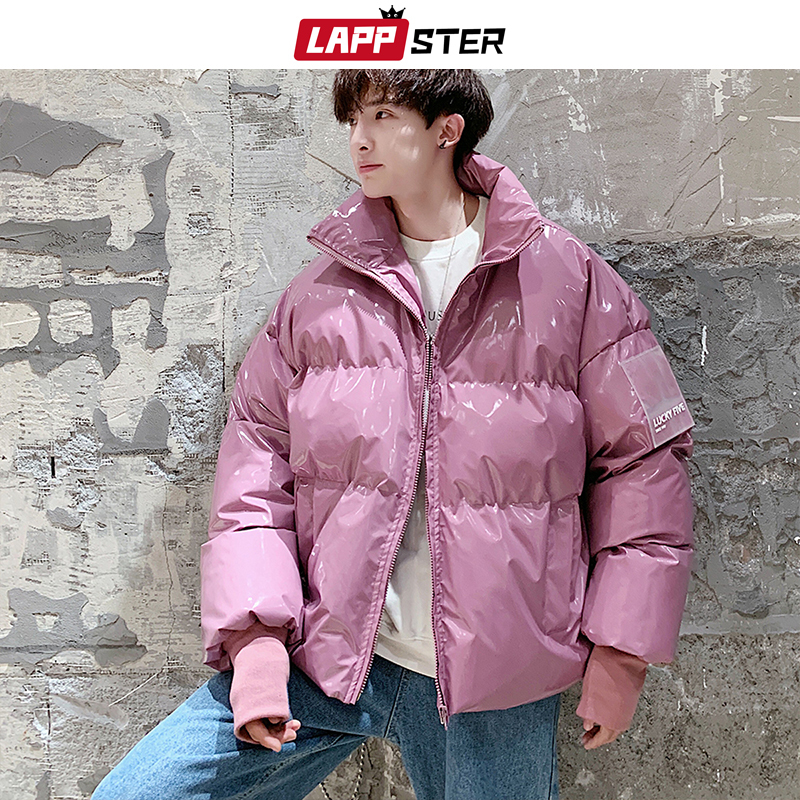Men Parkas Streetwear Hip Hop Blue Winter Bubble Jackets Coat Mens Harajuku Warm Parka Male Korean Fashions Puffer Jacket