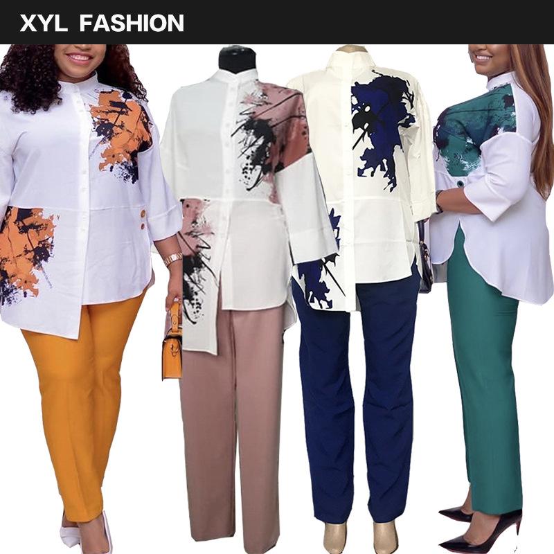 2020 Summer Fashion African Women Two Pieces Sets Top and Pant African Print Suit American Clothing Clothing
2020 Summer Fashion African Women Two Pieces Sets Top and Pant African Print Suit American Clothing Clothing