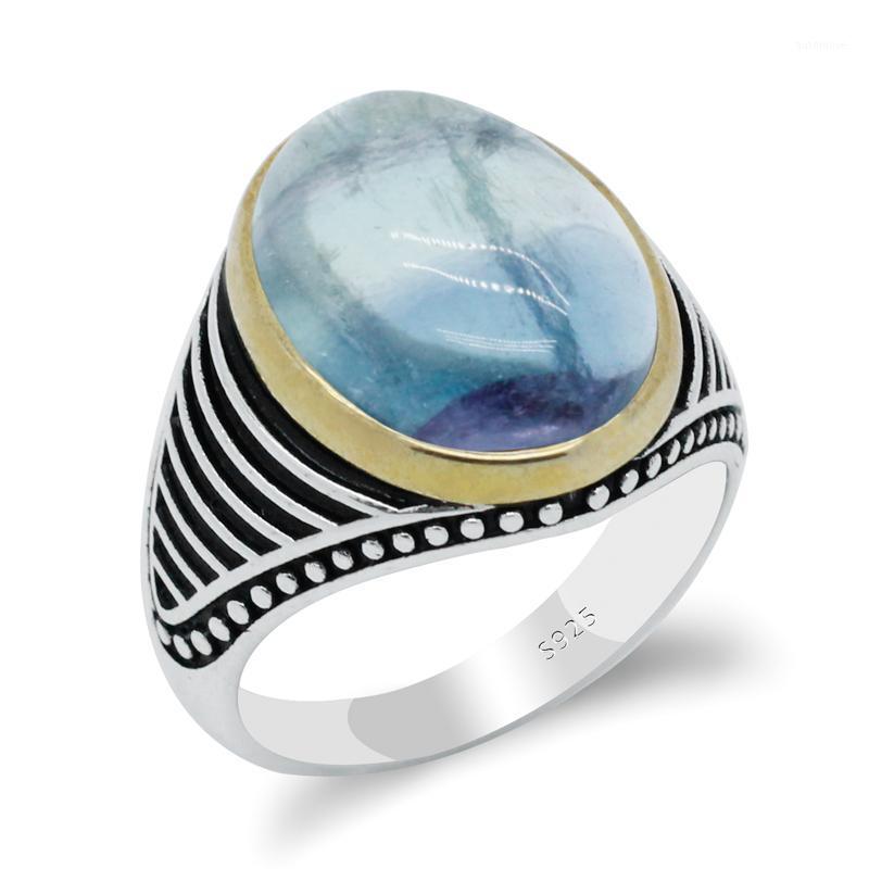 New Natural Fluorite Stone Ring for Men Women Jewelry Gift Silver 925 Lake Blue Stone Vintage Stripe Design Ring High Quality1
New Natural Fluorite Stone Ring for Men Women Jewelry Gift Silver 925 Lake Blue Stone Vintage Stripe Design Ring High Quality1