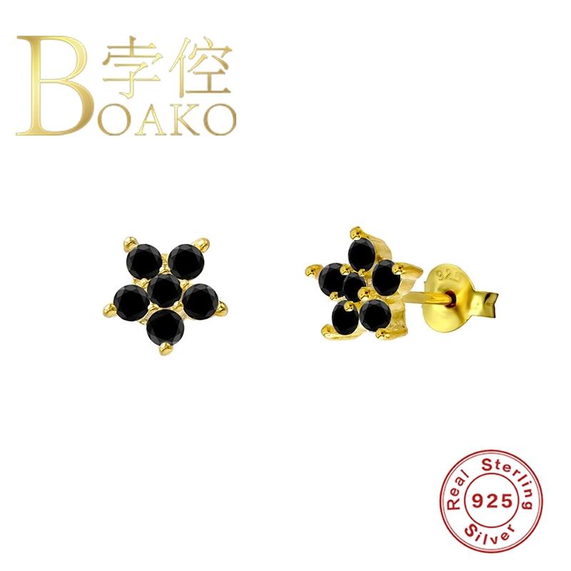 BOAKO 925 Sterling Silver Stud Earrings For Women Lotus Petals Black Zircon Earring Luxury Earings S925 Jewelry Arete Pendiente
BOAKO 925 Sterling Silver Stud Earrings For Women Lotus Petals Black Zircon Earring Luxury Earings S925 Jewelry Arete Pendiente