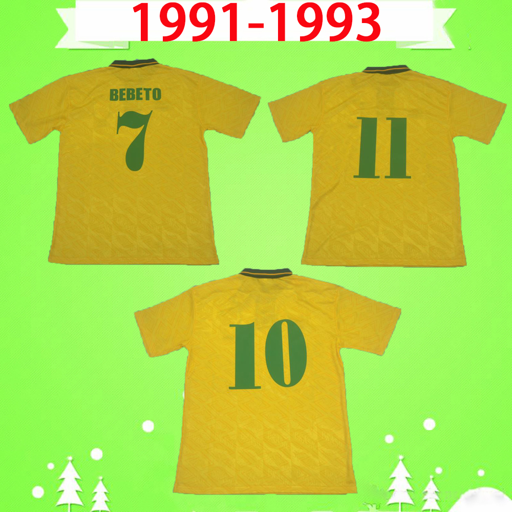 1991 1992 1993 Brasil retro soccer jerseys Vintage Classic football shirts home yellow top quality #7 BEBETO 91 92 93 short sleeve, 91/93
1991 1992 1993 Brasil retro soccer jerseys Vintage Classic football shirts home yellow top quality #7 BEBETO 91 92 93 short sleeve, 91/93