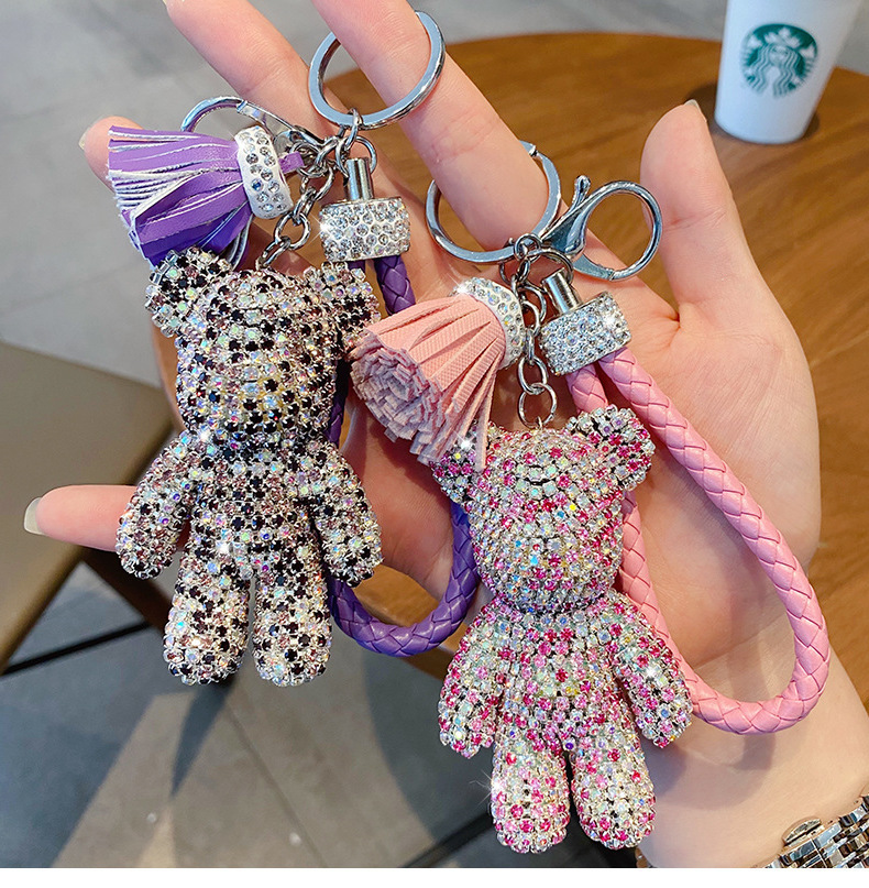 Creative Cartoon Full Diamond Bear Tassel Car Keychain Pendant Cute Male and Female Bag Key Chain Cute Gift Christmas Gift Wholesale
Creative Cartoon Full Diamond Bear Tassel Car Keychain Pendant Cute Male and Female Bag Key Chain Cute Gift Christmas Gift Wholesale