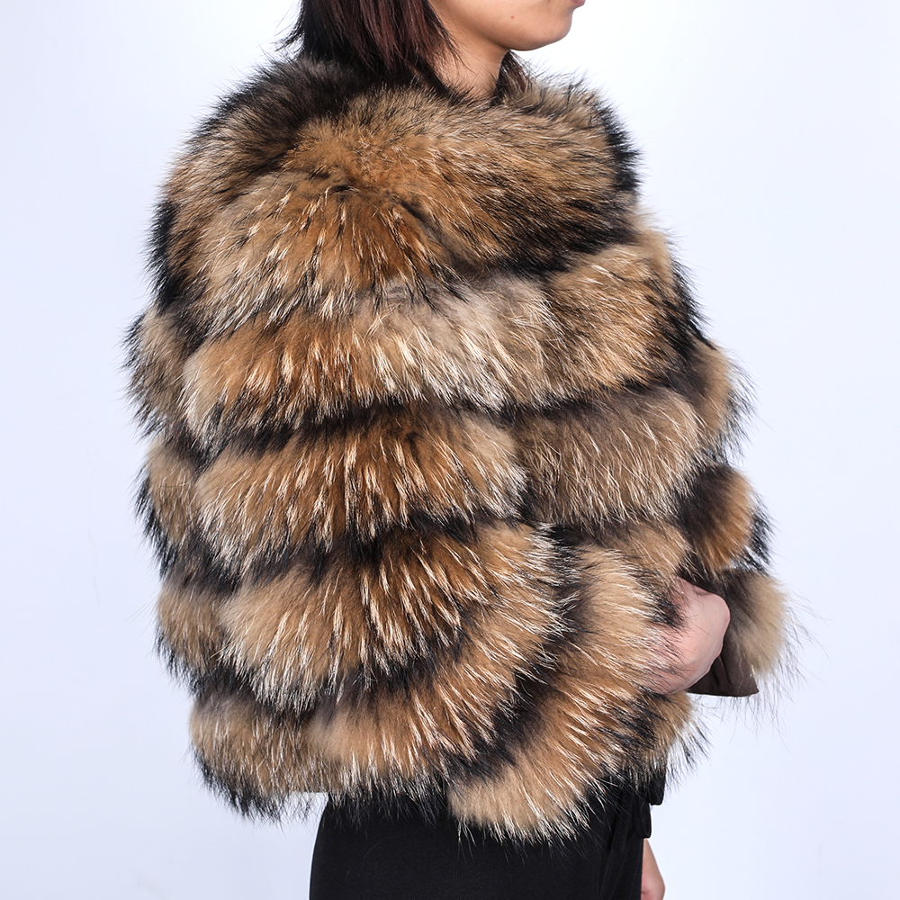 MMK winter women fur jacket real fur coat natural raccoon fur coats leather jacket women jackets new product 201016