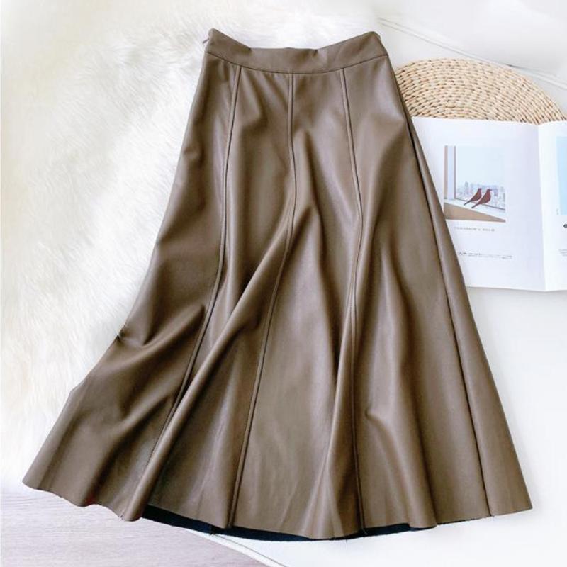 Autumn Winter Women PU Faux Leather Midi Skirts 2021 Zipper Black Khaki Gothic Casual Zipper A-Line High Waist Flare Skirts, Pu skirt
Autumn Winter Women PU Faux Leather Midi Skirts 2021 Zipper Black Khaki Gothic Casual Zipper A-Line High Waist Flare Skirts, Pu skirt
