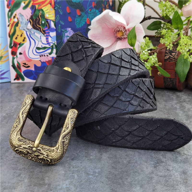 Male-belted bronze buckle double-sided dragon I wear hand sculpted sculptor reaping homme male luxury belt mbt0600 MT85, Black 
Male-belted bronze buckle double-sided dragon I wear hand sculpted sculptor reaping homme male luxury belt mbt0600 MT85, Black