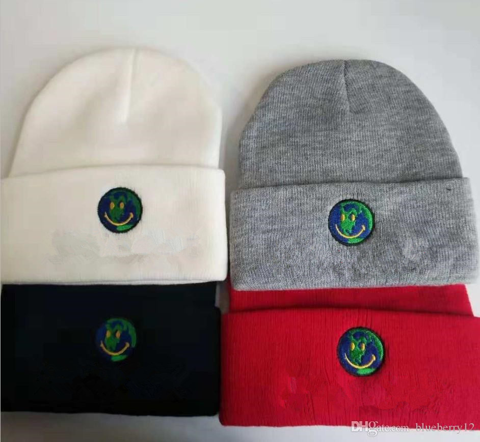 Mens Skull Caps Knit Smile Earth Embroidered Beanie 4 Colors Winter Hats for Men Women Free Shipping, Black
Mens Skull Caps Knit Smile Earth Embroidered Beanie 4 Colors Winter Hats for Men Women Free Shipping, Black