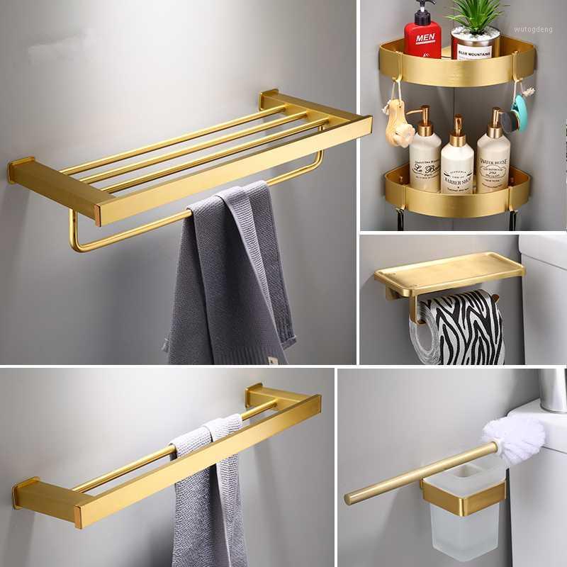 Bathroom Accessory Set Space Aliminum Towel Ring Wall Mounted Toilet Roll Paper Hodler Robe Hook Brushed Gold Towel Rack Shelf1
Bathroom Accessory Set Space Aliminum Towel Ring Wall Mounted Toilet Roll Paper Hodler Robe Hook Brushed Gold Towel Rack Shelf1