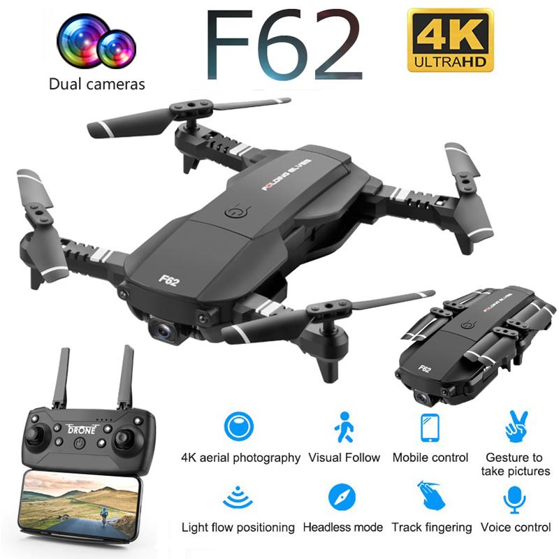F62 Foldable Profissional Drone with 4K HD Dual Camera WiFi FPV Optical Flow Wide Angle RC Helicopter Quadrocopter Toy SG106 E58
F62 Foldable Profissional Drone with 4K HD Dual Camera WiFi FPV Optical Flow Wide Angle RC Helicopter Quadrocopter Toy SG106 E58