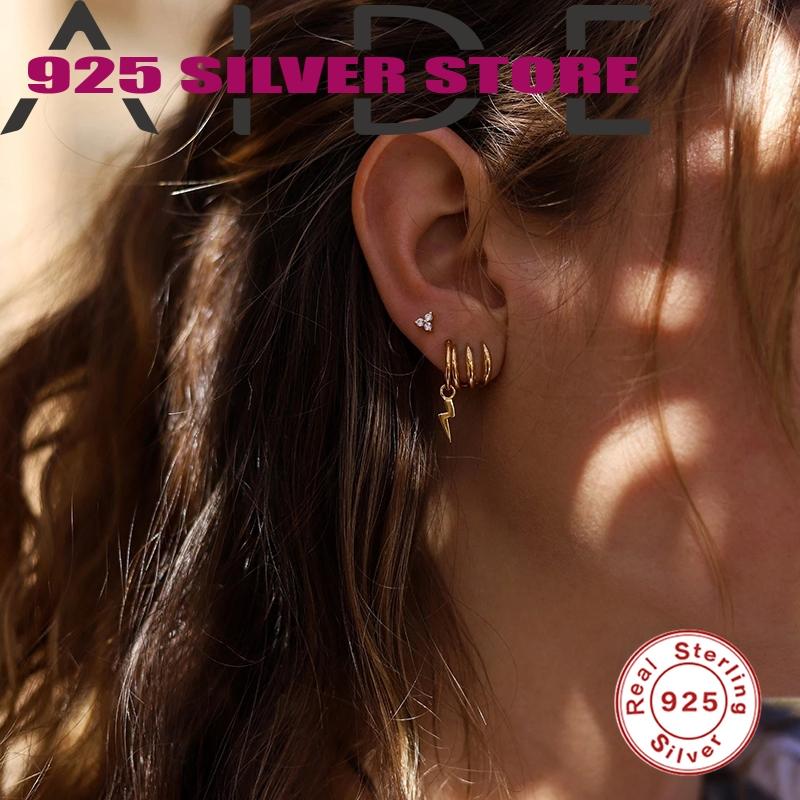 Aide Women Stud Earring Sterling 925 Silver Piercing Three Glossy All-match Boucle Oreille Femme Jewelry Accessories
Aide Women Stud Earring Sterling 925 Silver Piercing Three Glossy All-match Boucle Oreille Femme Jewelry Accessories