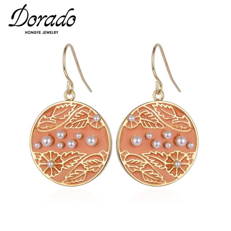 Dorado Imitation Pearls Drop Earrings For Women Orange Lacquer Plant Pattern Round Fashion Brincos 2020 Daily Gifts High Quality
Dorado Imitation Pearls Drop Earrings For Women Orange Lacquer Plant Pattern Round Fashion Brincos 2020 Daily Gifts High Quality