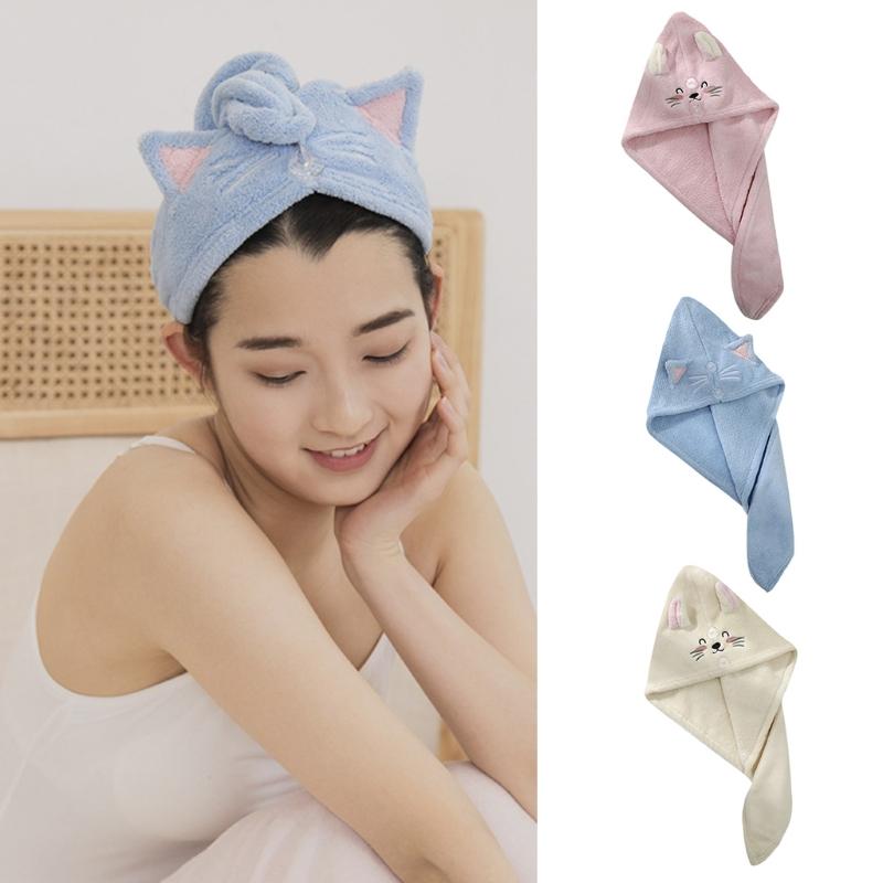 women microfiber coral velvet hair towel wrap cute cartoon embroidery super absorbent turban cap with double buttons quick
women microfiber coral velvet hair towel wrap cute cartoon embroidery super absorbent turban cap with double buttons quick