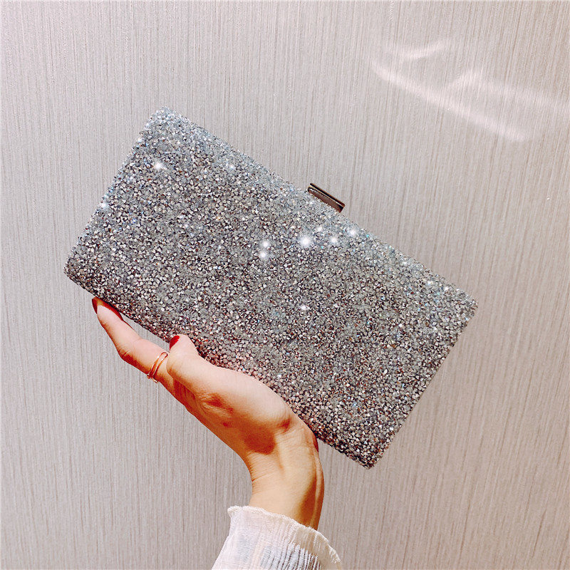 Luxo sequins night clutch brilliant designer clip shoulder silver chains crossbdoy bag lady party small bags, Ash
Luxo sequins night clutch brilliant designer clip shoulder silver chains crossbdoy bag lady party small bags, Ash