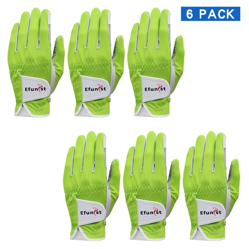 6 Pcs Efunist Golf Glove Men Left Hand Breathable Green 3D Performance Mesh Non-slip Micro Fiber Golf Gloves 201029
6 Pcs Efunist Golf Glove Men Left Hand Breathable Green 3D Performance Mesh Non-slip Micro Fiber Golf Gloves 201029