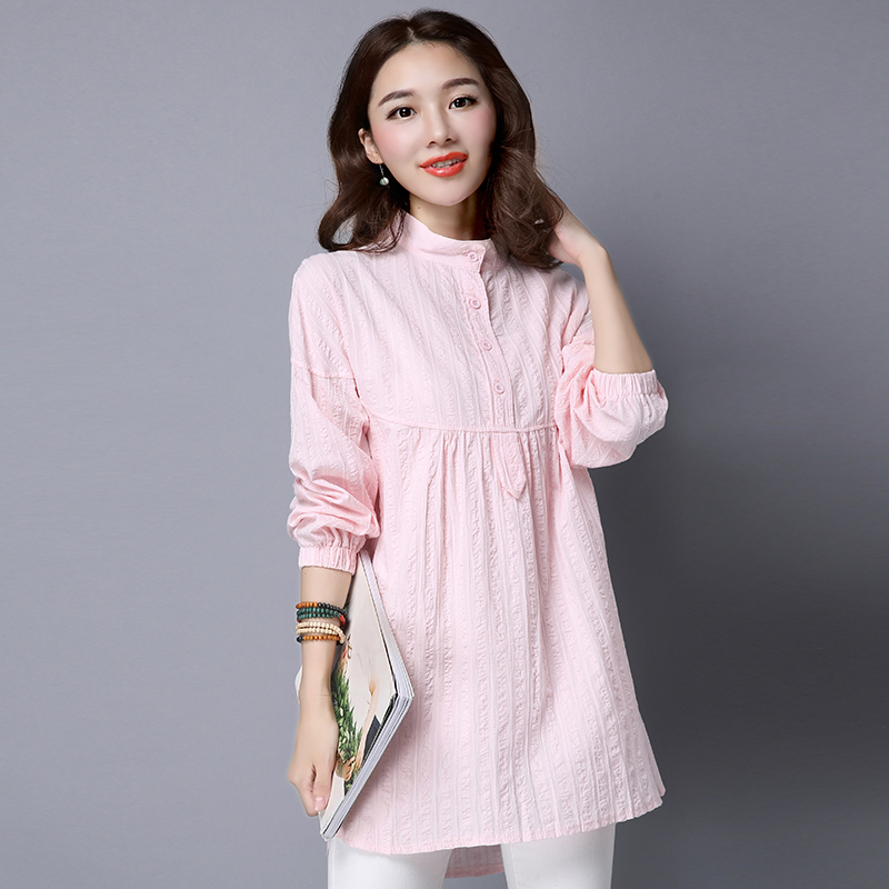 8618# S 2020 Spring Summer Casual Maternity Blouses Plus Size Loose Shirts Clothes for Pregnant Women Cotton Pregnancy Tops LJ201119