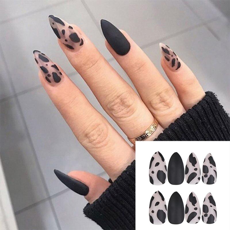 False Nails 24PCS/Box Black Matte Leopard Nail Tips Stiletto Pattern Fake With Glue Full Cover Girls Art
False Nails 24PCS/Box Black Matte Leopard Nail Tips Stiletto Pattern Fake With Glue Full Cover Girls Art