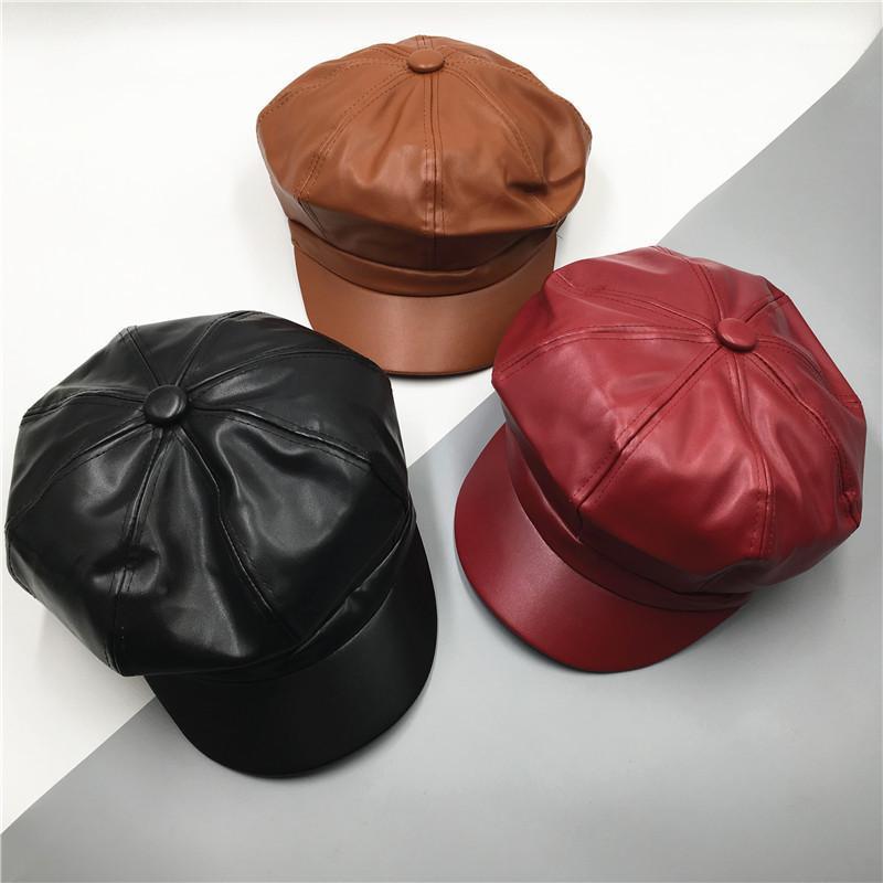 Fashion Pu leather octagonal cap Newsboy Caps for Women Spring Autumn Winter Hats Felt Cap Winter Ladies Black Hat Beret Caps1
Fashion Pu leather octagonal cap Newsboy Caps for Women Spring Autumn Winter Hats Felt Cap Winter Ladies Black Hat Beret Caps1