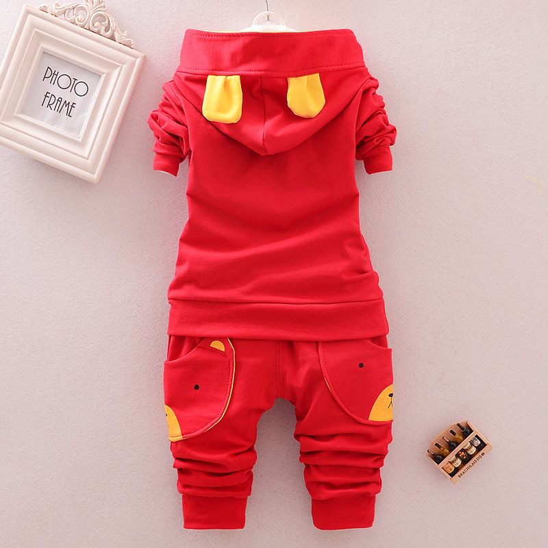 Children Cotton Clothing Sets Kids Hoodies Pants 2Pcs/Sets Fashion Baby Boy Girl Cartoon Hooded Suit Toddler Sport Tracksuit 201127