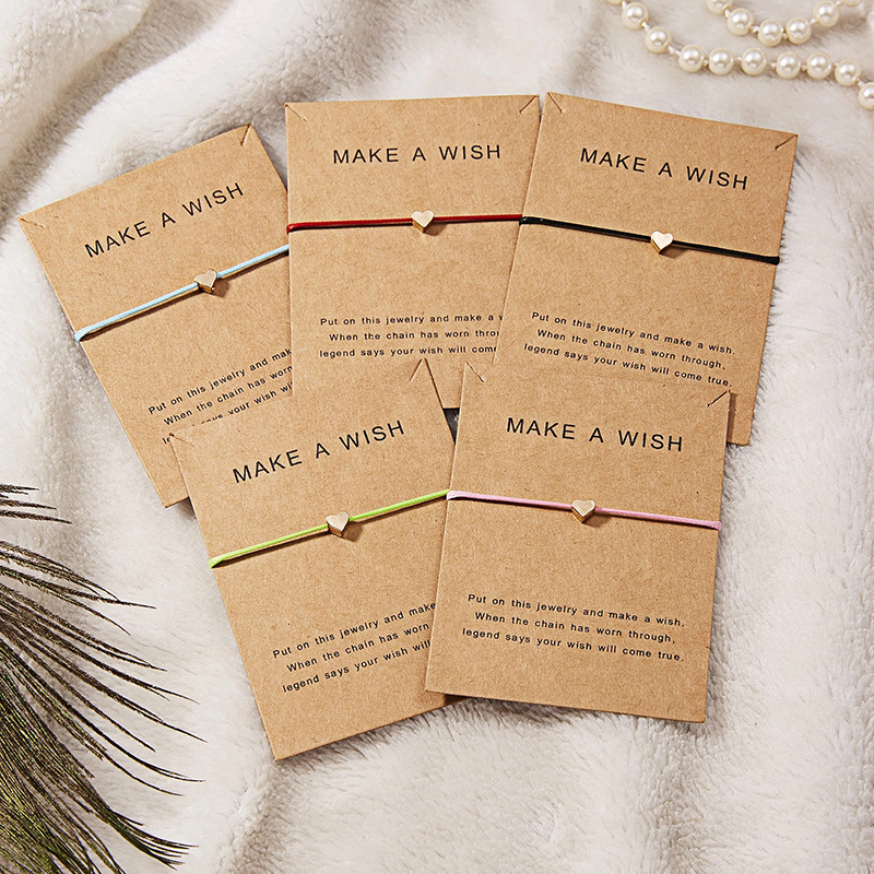 5 Colors Make a Wish Card Adjustable Bracelet Handmade Love Charm Woven Bracelet Fashion Women Jewelry Gifts 15-30cm
5 Colors Make a Wish Card Adjustable Bracelet Handmade Love Charm Woven Bracelet Fashion Women Jewelry Gifts 15-30cm