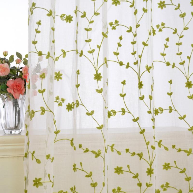 Green Leaves Embroidered Tulle Curtains for Living Room Pastoral Style Sheer Screens Home Decor Cortinados De Sala CL-175, As pic
Green Leaves Embroidered Tulle Curtains for Living Room Pastoral Style Sheer Screens Home Decor Cortinados De Sala CL-175, As pic