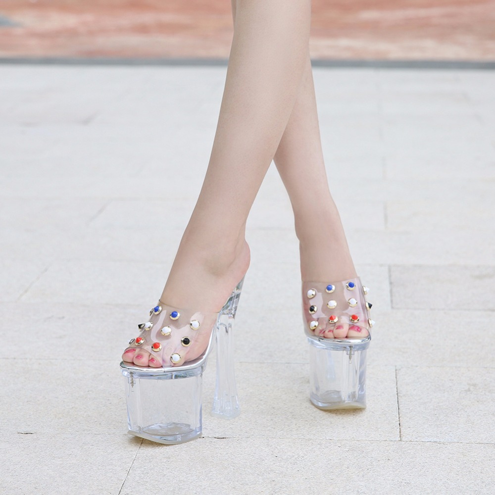 Steel tube dancing sandals 2020 crystal pearl slipper women's shoes ultra high heels 18 on transparent platform slippers, Beige
Steel tube dancing sandals 2020 crystal pearl slipper women's shoes ultra high heels 18 on transparent platform slippers, Beige