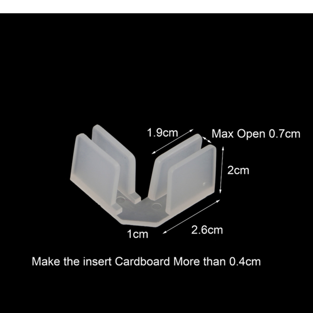 Plastic 3 Ways Glass Shelf Box Container Carton Paper Cardboard Connector Clip
