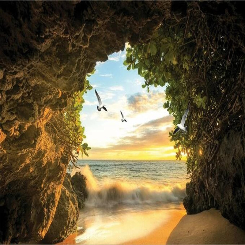 Custom Any Size 3D Wallpaper Home Decorative Mural Cave Photo walls Waterproof 3d customized wallpapers