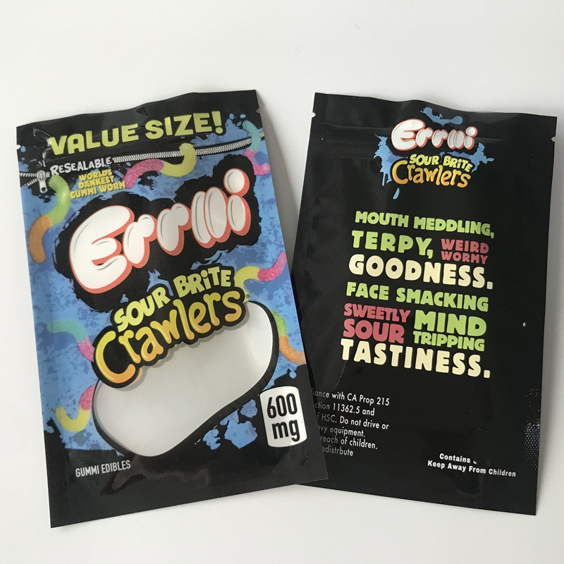 Empty edible gummies package bag Errlli Sour terp TWISTED Brite Crawlers GLOWWORMS medible candy packs smell proof edibles mylar bags
Empty edible gummies package bag Errlli Sour terp TWISTED Brite Crawlers GLOWWORMS medible candy packs smell proof edibles mylar bags