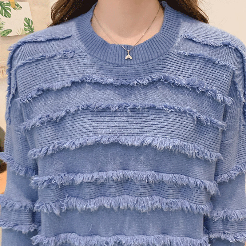 High-end fall temperament cotton hooded thick round neck loose sweater women's sweater 201023
