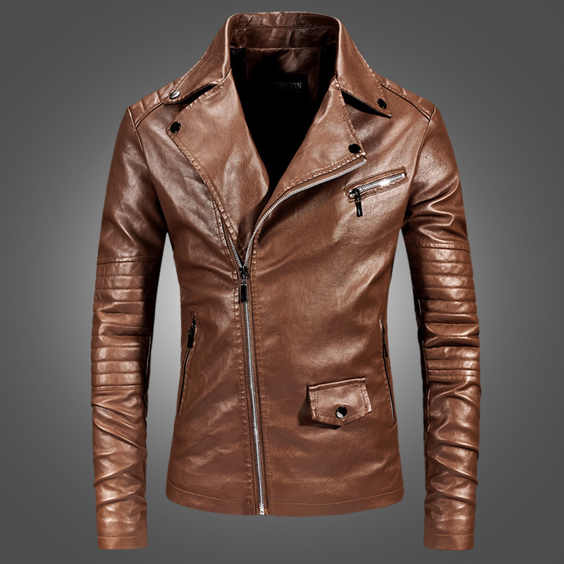 Lapel Leather Jacket Youth Korean Version PU Leather Jacket Motorcycle Clothing Leather Jacket, Black
Lapel Leather Jacket Youth Korean Version PU Leather Jacket Motorcycle Clothing Leather Jacket, Black