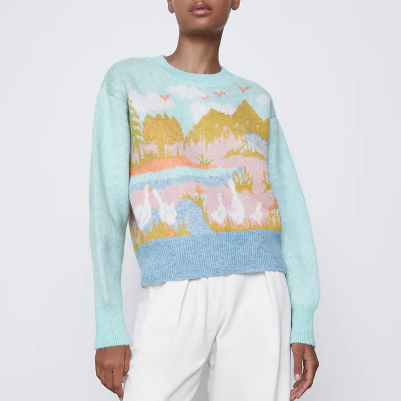 2021 New Autumn Winter Women Cartoon Pullover Warm Fashion Long Sleeve Vintage Sweater O-neck Tops Lady Chic Outwear Fkkc, Picture
2021 New Autumn Winter Women Cartoon Pullover Warm Fashion Long Sleeve Vintage Sweater O-neck Tops Lady Chic Outwear Fkkc, Picture