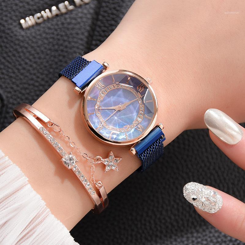 Ladies Watch 2pcs Bracelet Gift Set Womens Diamond Starry Gold Quartz Wristwatches Crystal Magnetic Steel Mesh A3781
Ladies Watch 2pcs Bracelet Gift Set Womens Diamond Starry Gold Quartz Wristwatches Crystal Magnetic Steel Mesh A3781