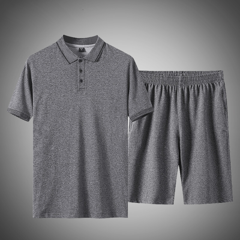 2021 New Plus Size Casual Men Polo Shirt Two Pieces Set Summer Men's Tracksuit Cotton Sportswear t Shirt+shorts Track Suit Mvfx, Grey
2021 New Plus Size Casual Men Polo Shirt Two Pieces Set Summer Men's Tracksuit Cotton Sportswear t Shirt+shorts Track Suit Mvfx, Grey