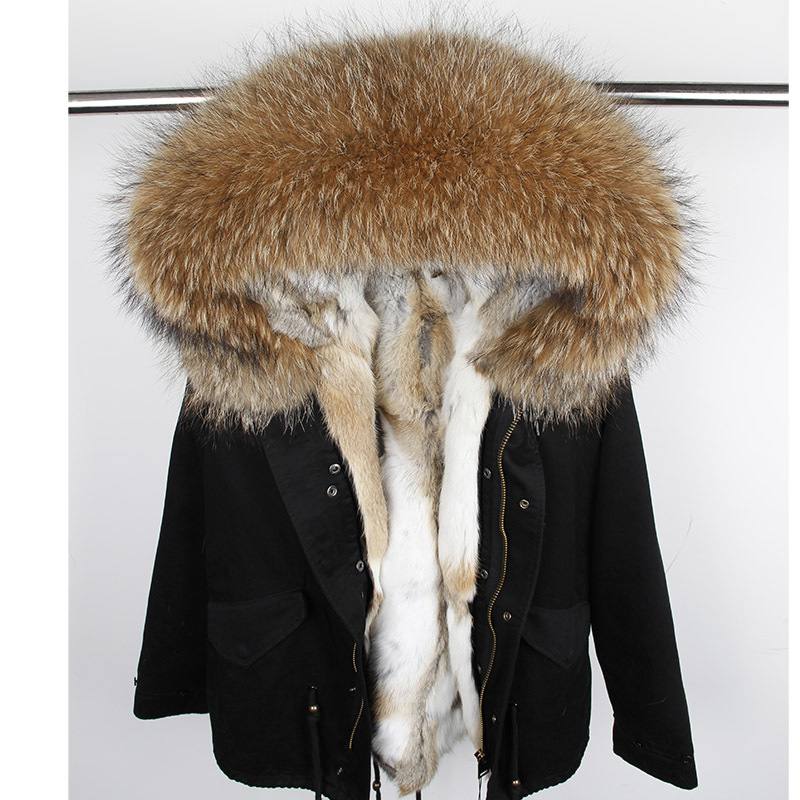 maomaokong Rabbit Fur Parkas Winter Jacket Women Parka Real Fur Coat 201217